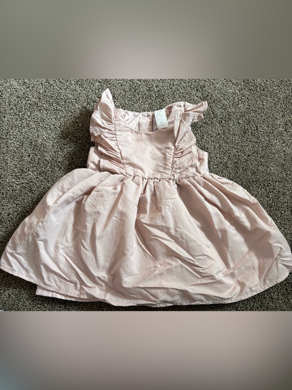 H&M Light Pink Ruffle Sleeve Casual Dress